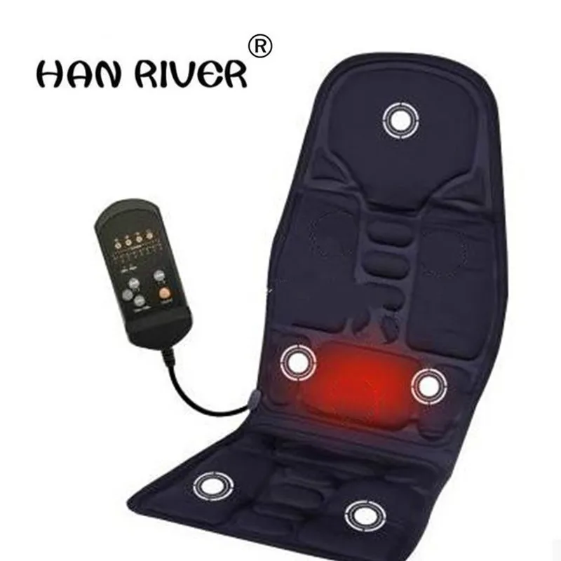Heated Back Massage Seat Topper Car Home Office Seat Massager Heat Vibrate Cushion Back Neck Massage Relaxation