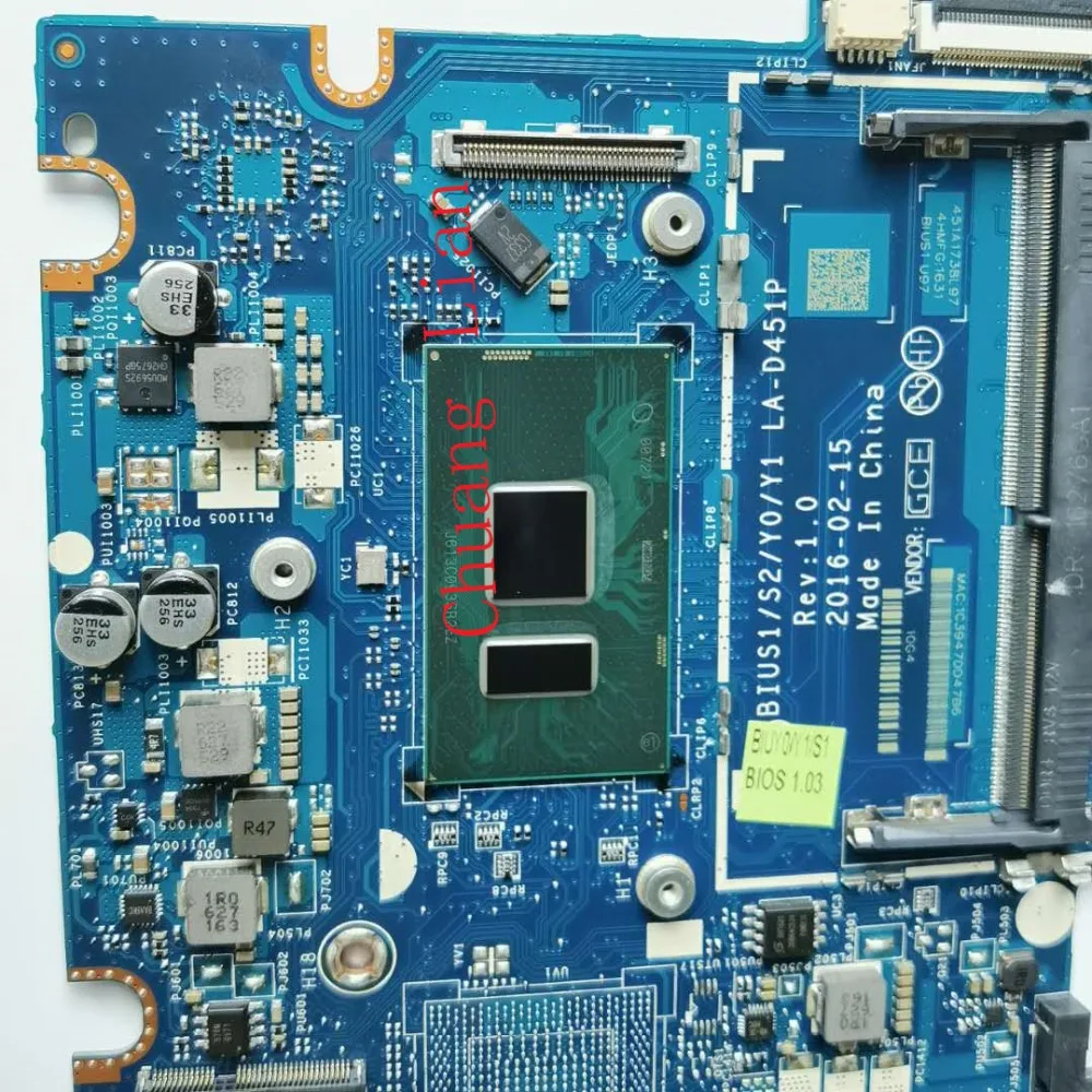 top motherboard for pc For Lenovo Laptop 510S-14ISK  motherboard  LA-D451P With SR2EZ  I7-6500U CPU  UMA FRU 5B20L44956 5B20L45037  100% Fully Tested latest computer motherboard