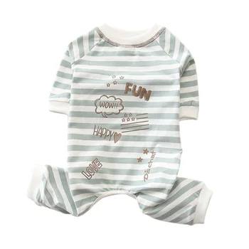 

Cute Comfortable Striped Pajamas Casual for Pet Dog Puppy Soft Cozy Warm Pets Jumpsuits Romper Sleep Clothes Costume