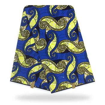 

Top Fashion african wax fabrics real printing wax in 100% cotton fabric ghana kente design 6yards/lot best quality for women