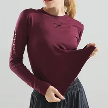 Женский укороченный бесшовный топ с длинными рукавами, спортивная одежда для женщин, футболка для спортзала или йоги, приталенные рубашки для тренировки большого пальца для женщин