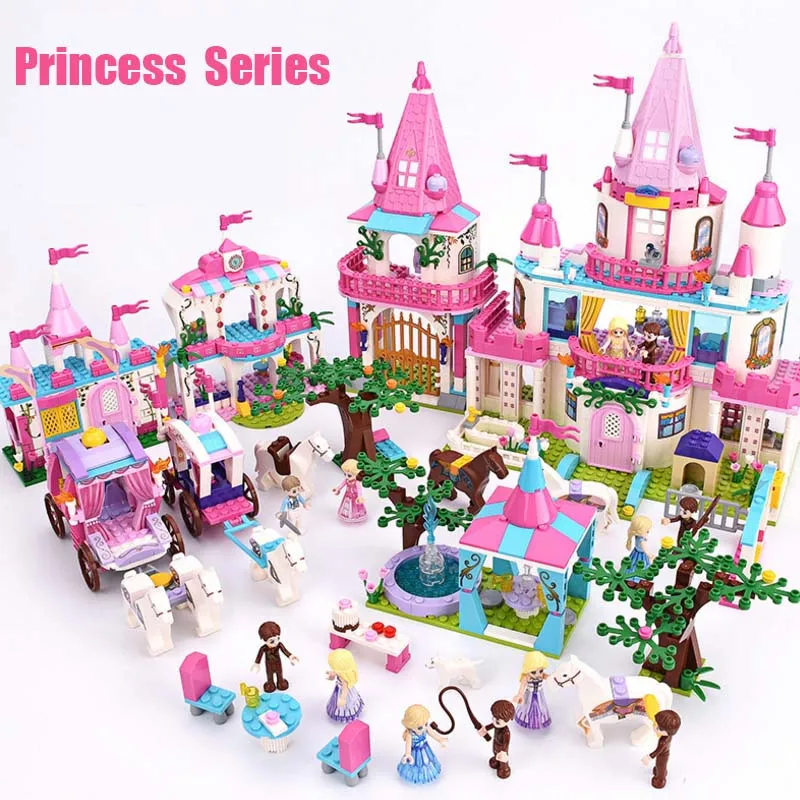 Princess/Prince Series Enchanted Castle Palace Models Building Blocks Royal Carriage Model Compatible Girl Toys Gifts | Игрушки и хобби