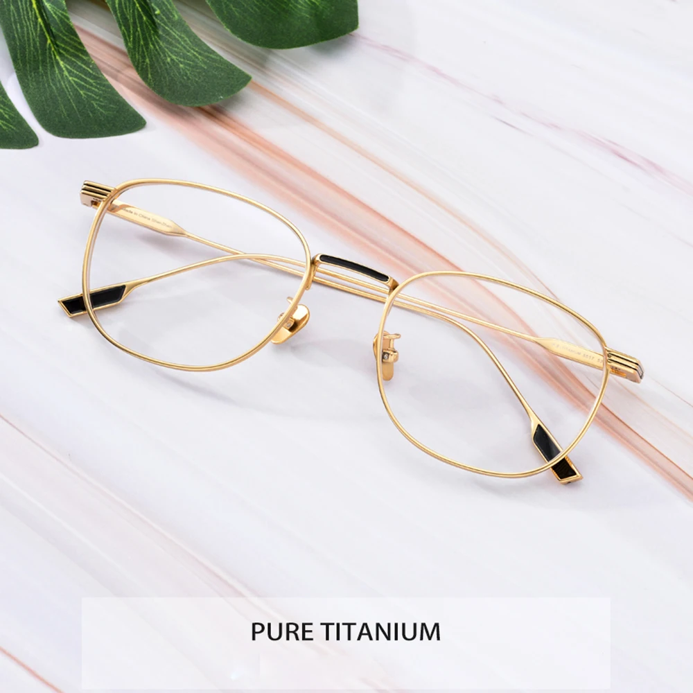

Pure Titanium Glasses Frame Women Vintage Round Myopia Optical Prescription Eyeglass Frame Men New Eyewear JDA3119