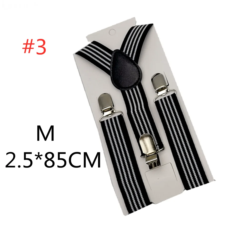 Color 3-85cm Новинка; подтяжки для мужчин, женщин, мальчиков и девочек; цвет красный, белый, Радужный; разноцветные подтяжки в полоску; подтяжки для взрослых и детей; Y-back; подтяжки - Цвет: Color 3-85cm