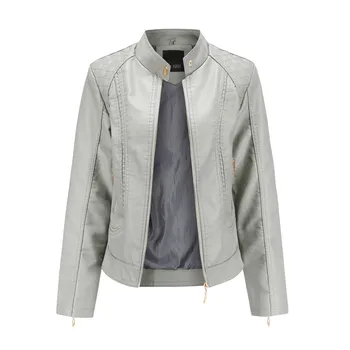 

New product Winter Warm Women Short Coat Leather Jacket Parka Zipper Tops Overcoat Outwear Dropshipping style fashion