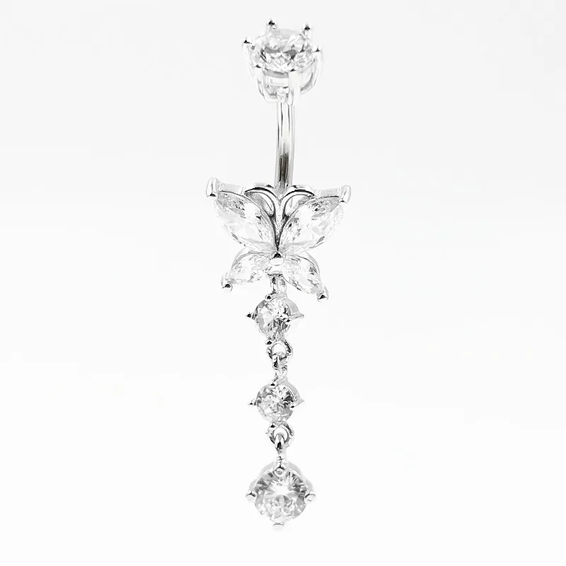 925 sterling silver belly button ring heart cubic zircon navel belly piercing jewelry moissanite belly button piercing