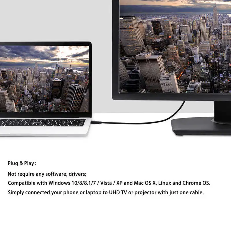 ABKT Usb C к Hdmi 4K @ 30 Гц с Hdcp совместимый Pro 2018/2017 Ipad Pro/Air 2018 Chromebook Pixel S9/S|Кабели HDMI| |