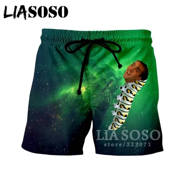 LIASOSO, высококачественные модные шорты, 3D принт, звезда, Николя, клетка, шорты для пляжа, фитнеса, свободные, спортивные, бодибилдинг, плавки, 27