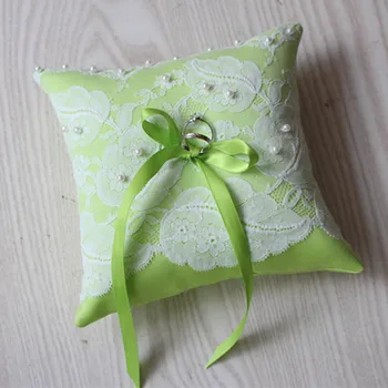 

handmade romantic wedding ring pillow pearl white lace ring bearer pillow for wedding rings light green 20cm x 20cm