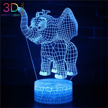 

ATOPH Cartoon Elephant Night Light Ice Crack Base LED Nightlight for Children Birthday Xmas Gifts