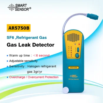 

SMART SENSOR AR5750B Professional Halogen Gas Detector Alarm Sf6 Refrigerant Gas Leak Detector Freon Sulfur Hexafluoride Analyze