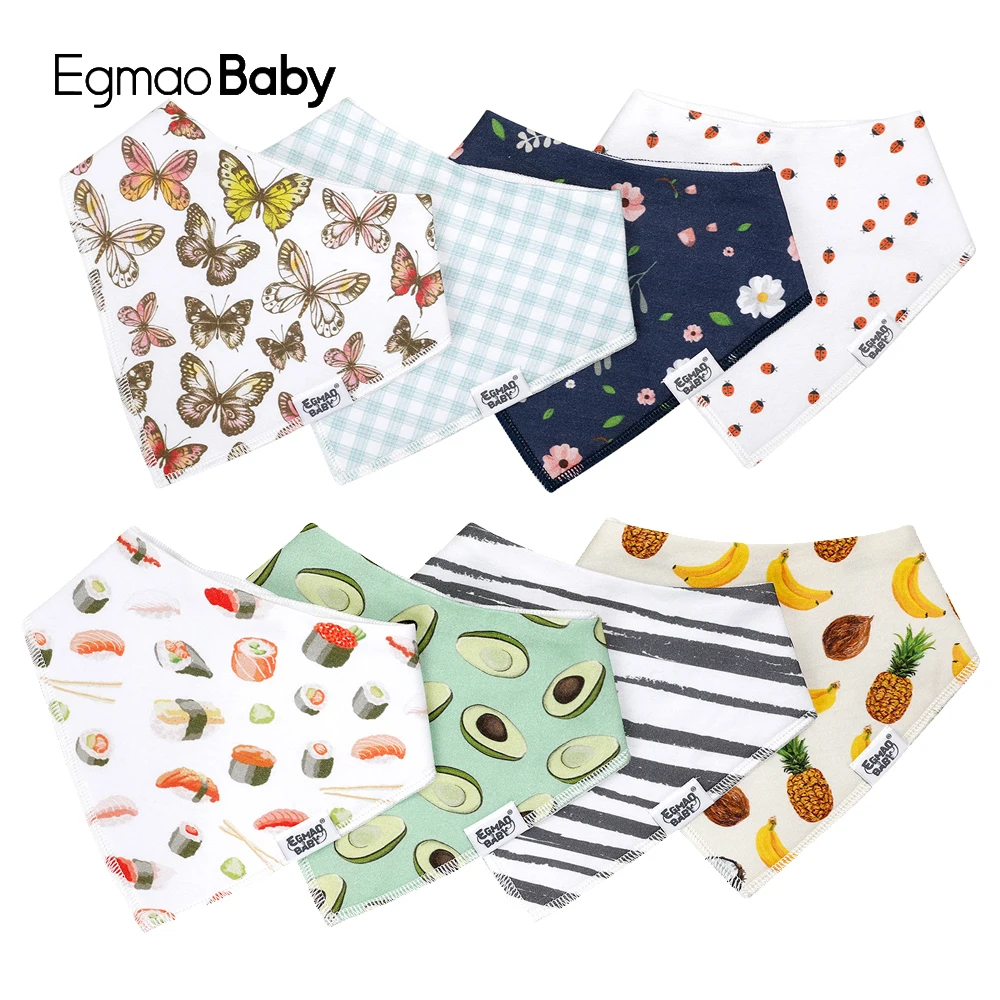 100% Cotton Baby Bandana Bibs for Boys and Girls Super Soft Unisex Feeding Bibs Absorbent Saliva Towel Fashion Newborn Bibs