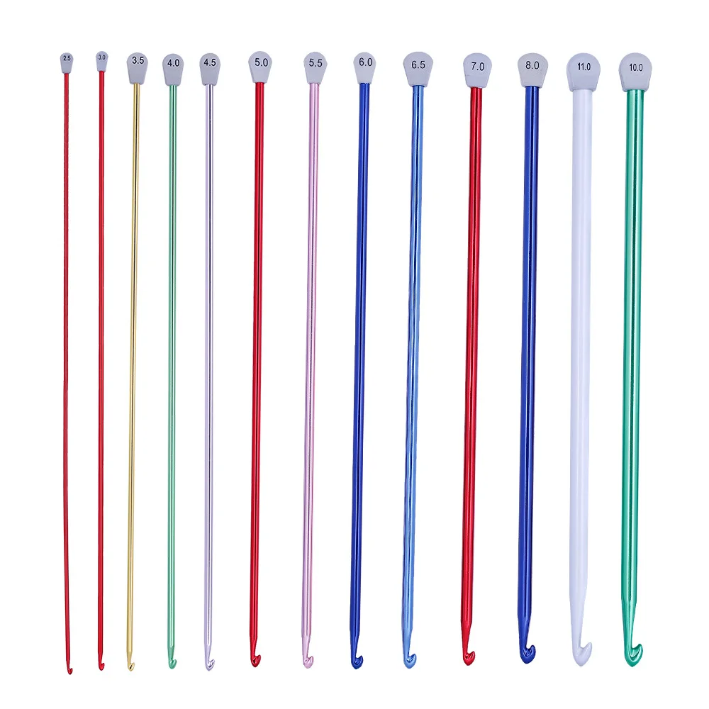 

1PC 2.5/3/4/5/6/7/8/9/1011MM Multicolour Crochet Hook Tunisian Afghan Crochet Hooks Multicolor Aluminum Knitting Needles Hook