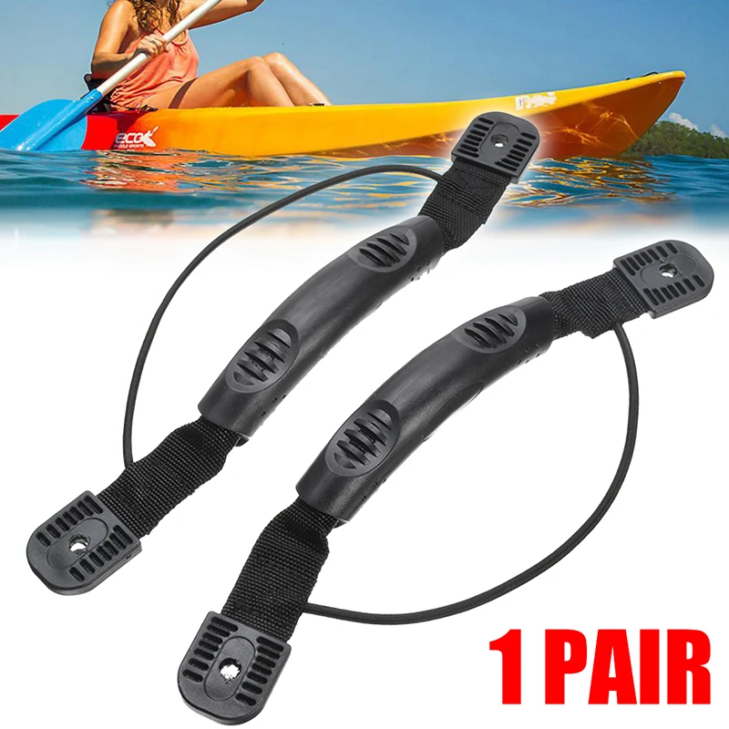 

2Pcs/ Set Kayak Canoe Handles Boat Side Mount Carry Handle with Bungee DIY Canoe Accessories