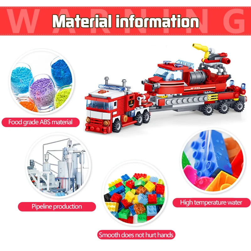 Cena 348 sztuk straż pożarna samochodowe klocki budowlane kompatybilne Legoingly City strażak ciężarówki cegły z figurami zabawki dla dzieci
