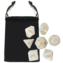 7PCS Dados Poliédricos Acrílico Número Brinquedos Jogo Dice Set Estilo 7 D4 D6 D8 2D10 D12 D20 para Dungeons e Dragões Festa Jogos de Tabuleiro