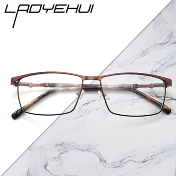 

vintage retro square rectangular metal prescription ultralight eyeglasses frames man Hyperopia myopia brand diopters glasses