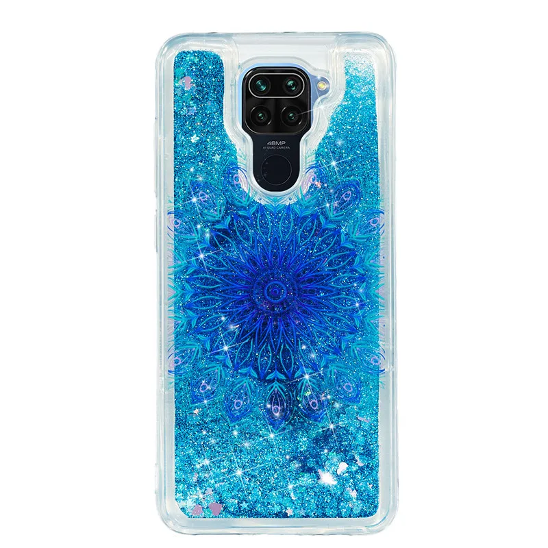 Redmi Note 9 Soft Case on For Funda Xiaomi Redmi Note 9 Case Xiomi Redmi Note 9 Cover Dynamic Liquid Glitter Phone Cases Etui xiaomi leather case case Cases For Xiaomi