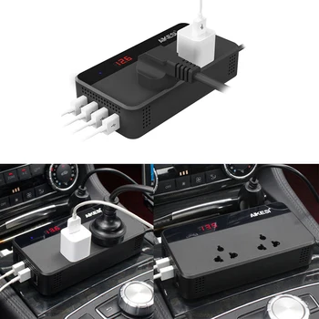 

Car Inverters 200W Car Auto Power Inverter DC 12V to AC 220V USB Ports 220V Sockets Charger Splitter