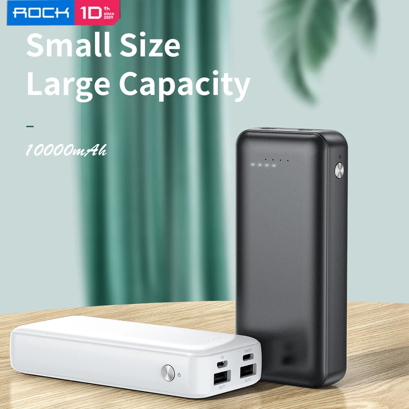  ROCK10000mAh Power Bank For Xiaomi External Battery Portable Charger Double USB Mi Powerbank Poverb