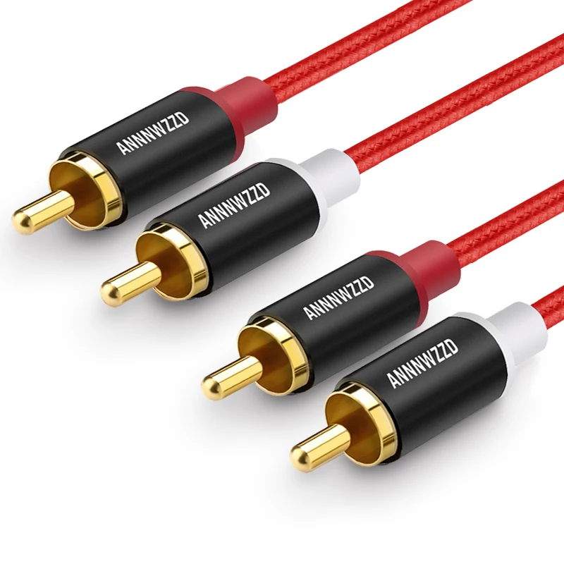 Аудиокабель 2RCA к 2 RCA штекер позолоченный аудиокабель 1 м 3 5 для домашнего