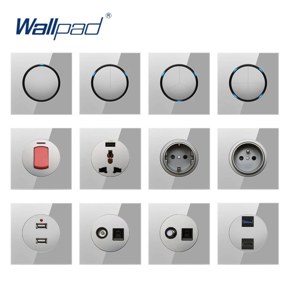 Wallpad выключатель для настенного освещения со светодиодной подсветкой и