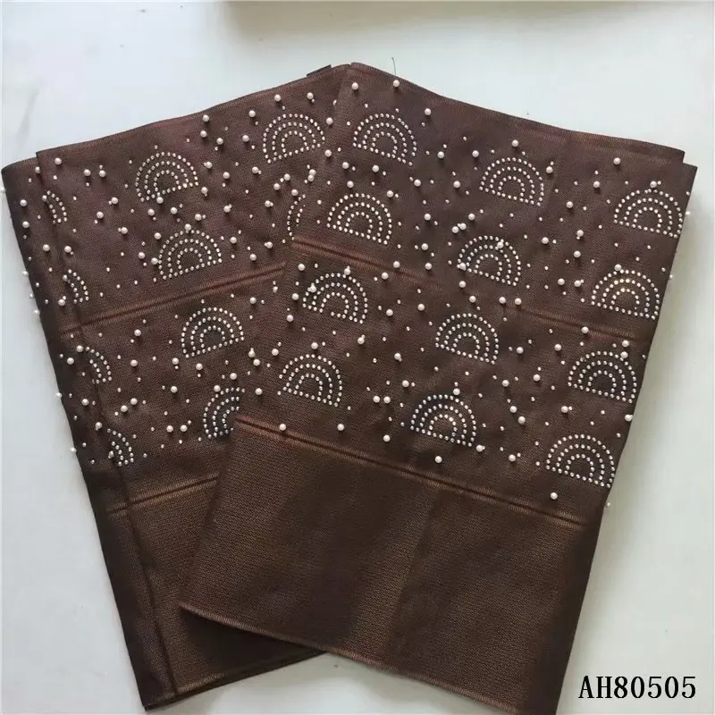 Африканский гелевый головной убор ASO OKE Высококачественная нигерийская Кружевная повязка на голову ASO OKE обертывание бисером и стойками для вечерние 2 шт./лот