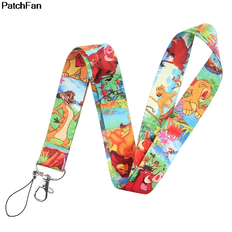20 шт./лот A2542 Patchfan король лев мультфильм ремень шеи ремешки для безопасности отрыва для мобильного телефона USB ID держатель ключа