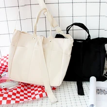 Холст Сумки Для женщин Для мужчин сумки многоразового использования для покупок хозяйственная сумка Цвет черный, белый цвет сумки