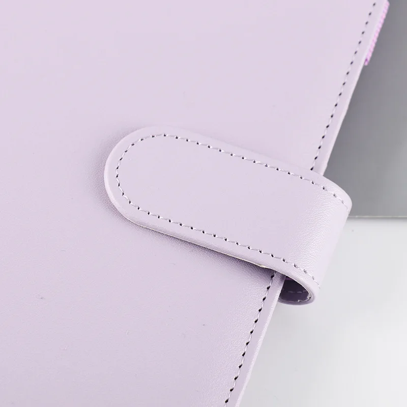 A5 Pu Leather 6 Ring Binder Notebooks Planner Covers Pink Cute Macaron Journal Note Agenda Diary Book Office and School Supplies
