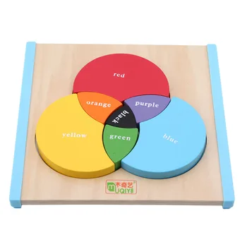

2-4Y Infant Wooden Three Primary Colors Learning Board Baby Montessori Educational Learning Toys Children Juguetes Brinquedos