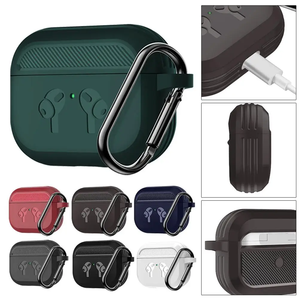 Защитный чехол из ТПУ и углеродного волокна для AirPods Pro 2019 защитный Bluetooth
