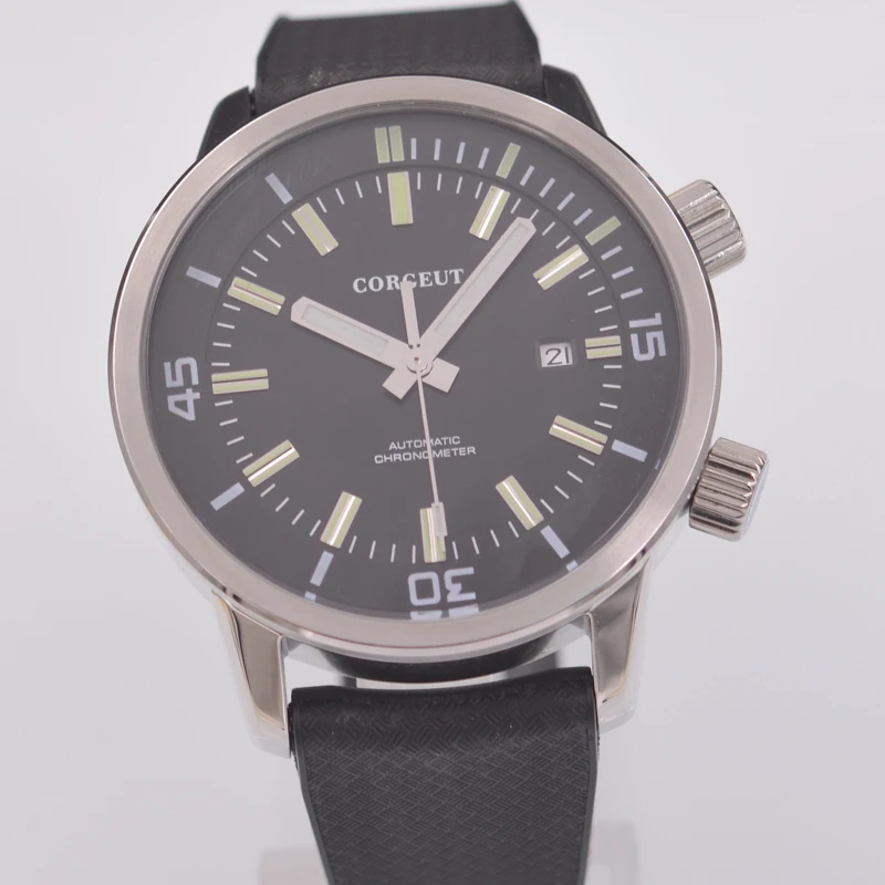 Deber 45 мм черный светящийся циферблат стрелки Дата автоматического движения мужские часы