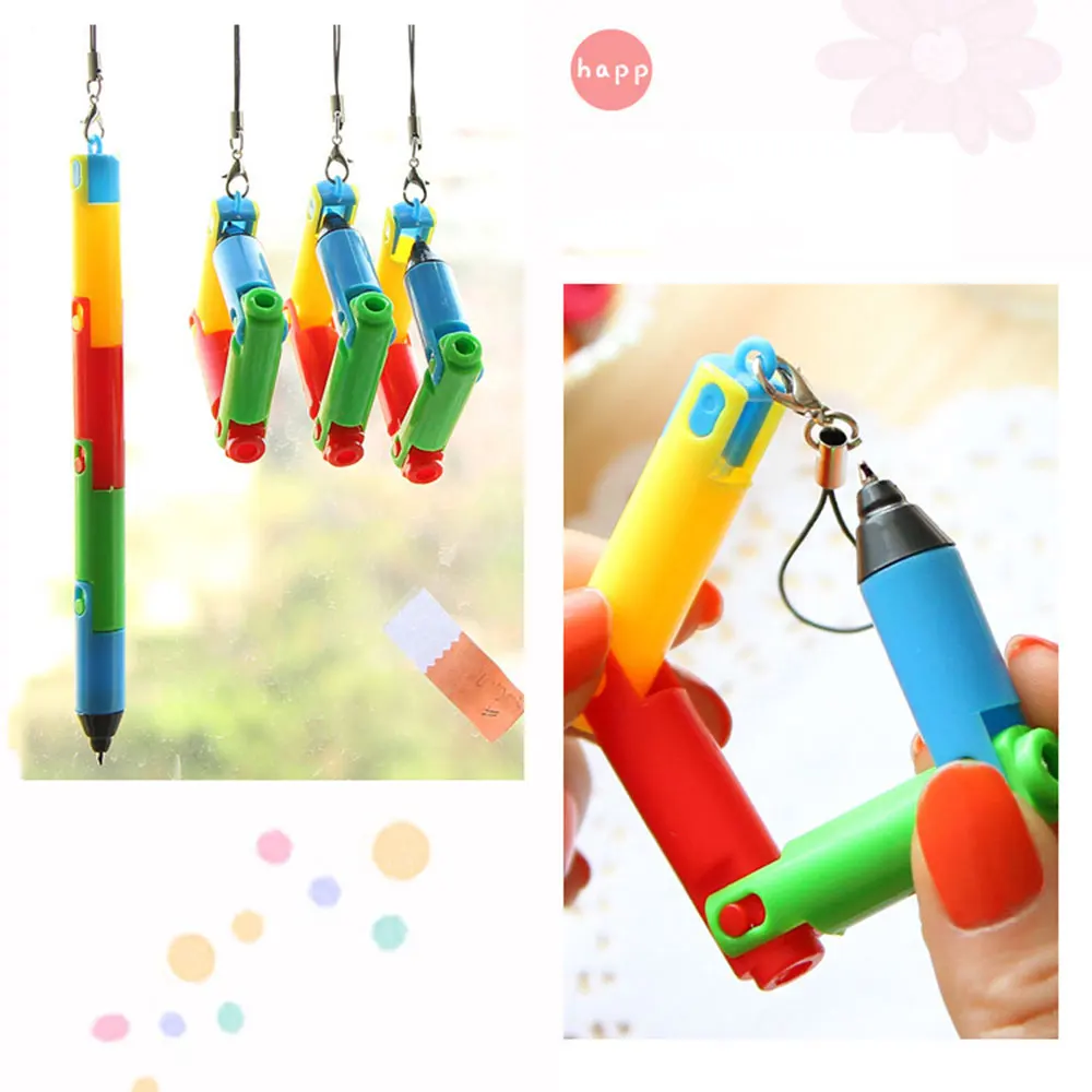 Foldable Pen Prize Toy Folding Pen Ballpoint Children Writing Tools Student Creative 2PCS Stationery