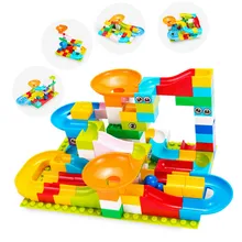 52-208 шт. мраморный трек Run шары лабиринты трек строительные блоки пластиковая воронка водной горкой большой Размеры Сделай Сам блоки лего конструктор симпатичные комплекты одежды для детей