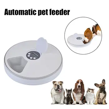 

Automatic Pet Feeder Timing 6 Grids Food Compartments For Dog Cat Rabbit And Small Animals Dry And Wet Food Plate
