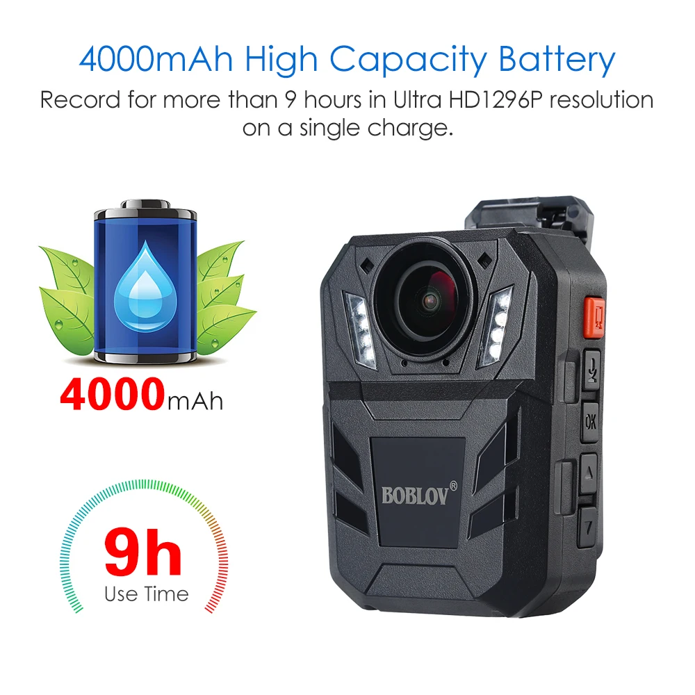  BOBLOV WA7-D Mini Camera 32GB HD 1296P Wearable Camera IR Video Recorder Security Cam Remote Contro