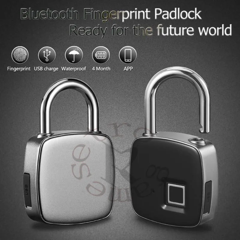 Waterproof Smart Keyless Fingerprint Padlock bluetooth 4.1 APP Unlock Metal Lock 