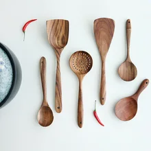 Натуральная Экологичная посуда простой стиль тика ладель лопатка для риса суб-посуда комплект лопат