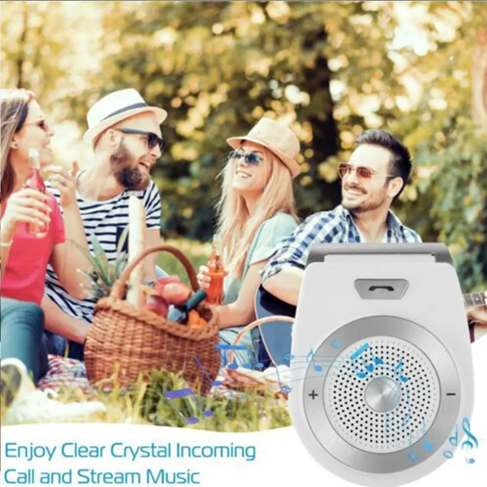 Новинка, автомобильный комплект Bluetooth, громкая связь, динамик, телефон, поддержка Bluetooth 4,1 EDR, беспроводной автомобильный комплект, мини-козырек, можно громкой связи, звонки