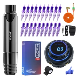 MAST P10 Tattoo Kit Permanent Makeup Machine Rotary Pen Set DragonHawk  LCD Power Cartridge Needles Tattoo Supplies