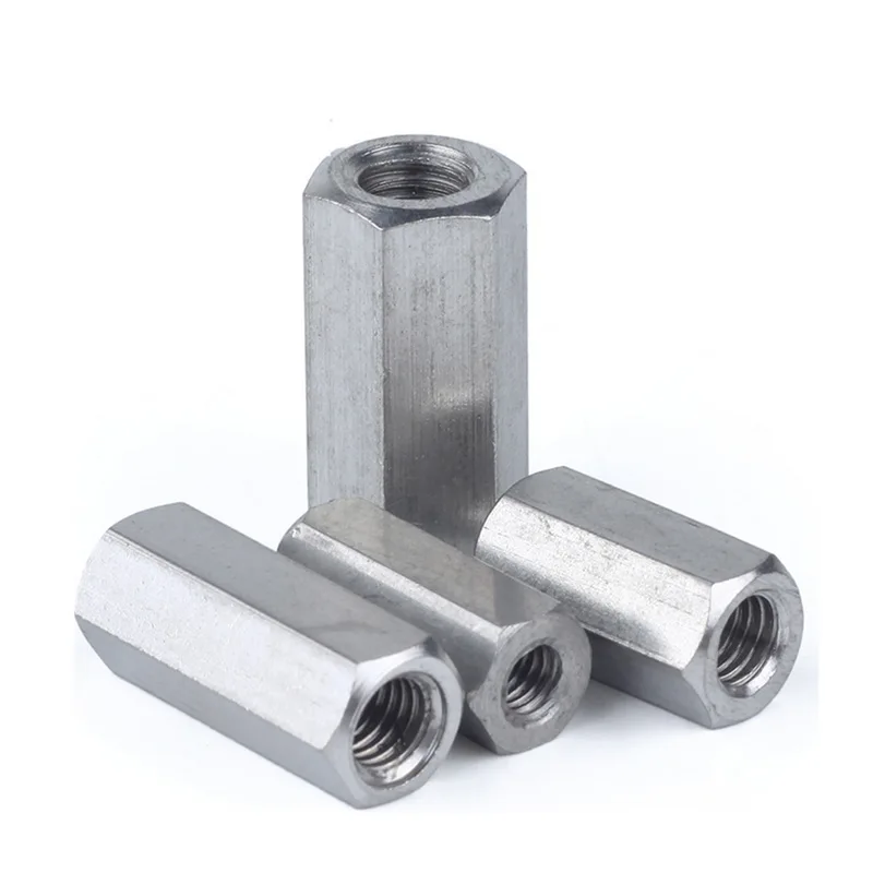 M5 M6 M8 M10 M12 A2 STAINLESS STEEL HEX CONNECTOR NUTS THREADED ROD COUPLERS 
