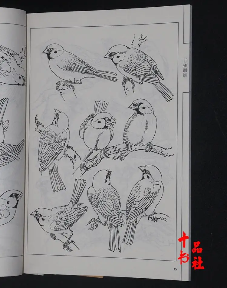 94 страниц Китай 100 кран Птица Xianmiao Baimiao рисование линий книги искусства