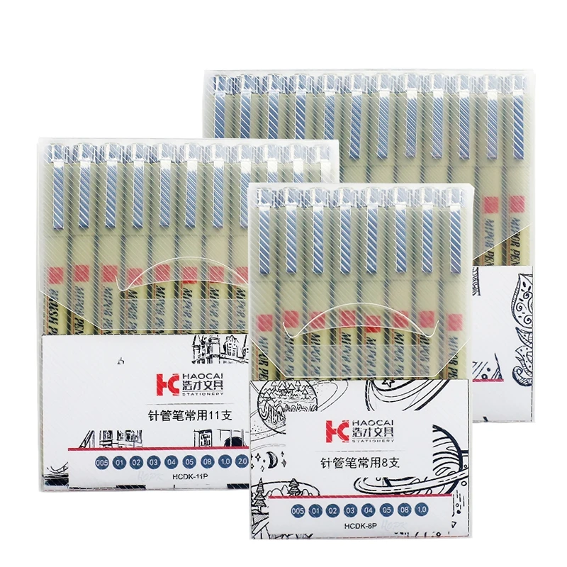 Pigment Liner Micron Pen Set Neelde Drawing Pen lot 005 01 02 03 04 05 08 1.0 Brush Art Markers Fineliner Sketching Pen