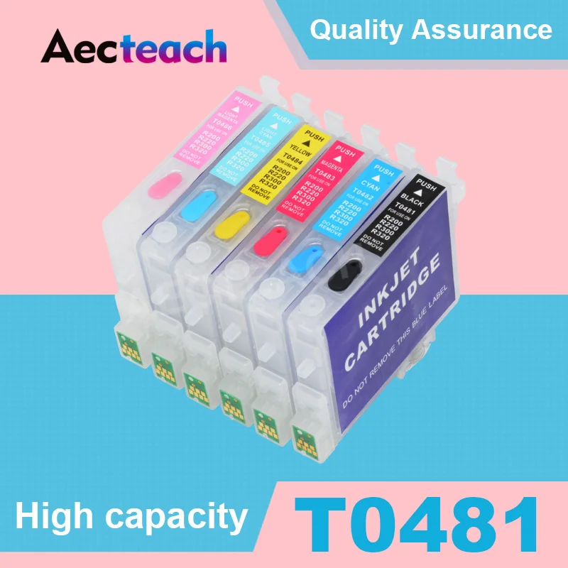 Aecteach многоразовый картридж T0481 для Epson Stylus Photo R200 R220 R300 R300M R320 принтер