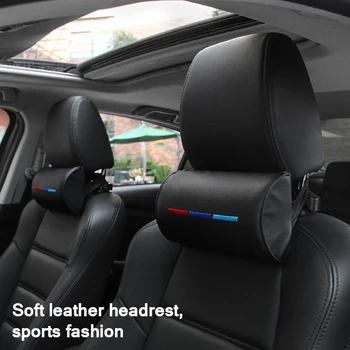 

Leather Car Headrest Neck Pillow Seater Universal Car Seat Pillow Protection Cushion PU Headrest Bracket for BMW Accessories