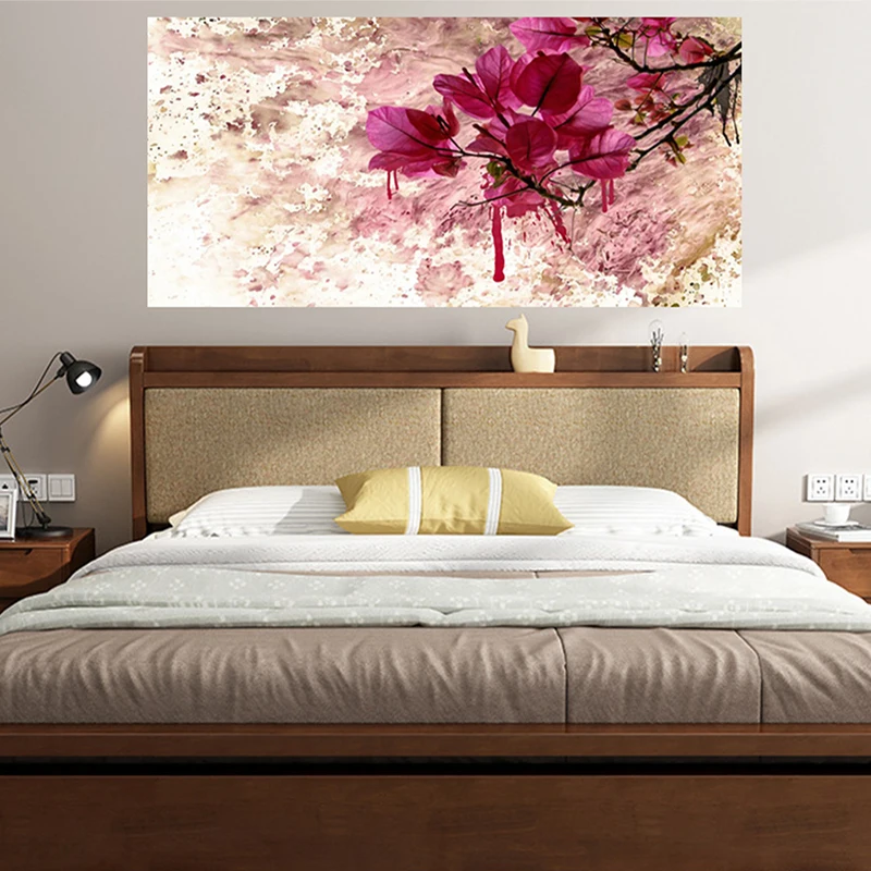 OUCAG красный цветок лепесток Холст Картина Современная Акварель Цветочный плакат