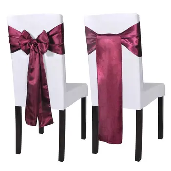 

25 x Ribbon Chair cradle Satin Burgundy