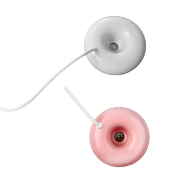 

2pcs Pink Donut Humidifier Usb Office Desktop Mini Humidifier Portable Creative Air Purifier - Pink & White