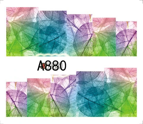 A880 Платье с цветочным рисунком дизайн! Ногти искусство маникюрный Водные Переводные картинки украшения водные переводные наклейки для ногтей - Цвет: A880